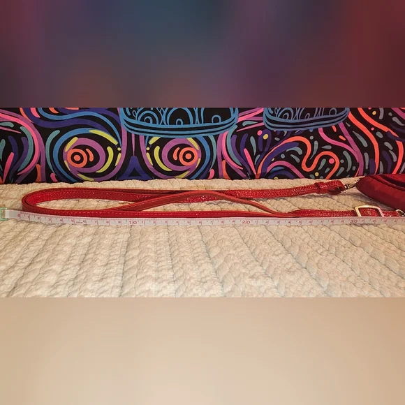 Brighton Mini Crossbody Lightweight Nylon Red Shoulder Wallet - Picture 14 of 15